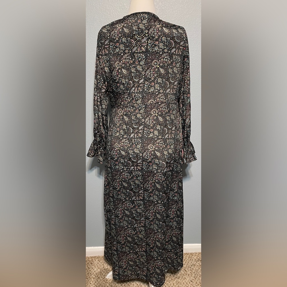 Paani Boho Paisley Kimono Duster Robe Tie Front Festival Beach Cover Up Medium - Picture 5 of 8